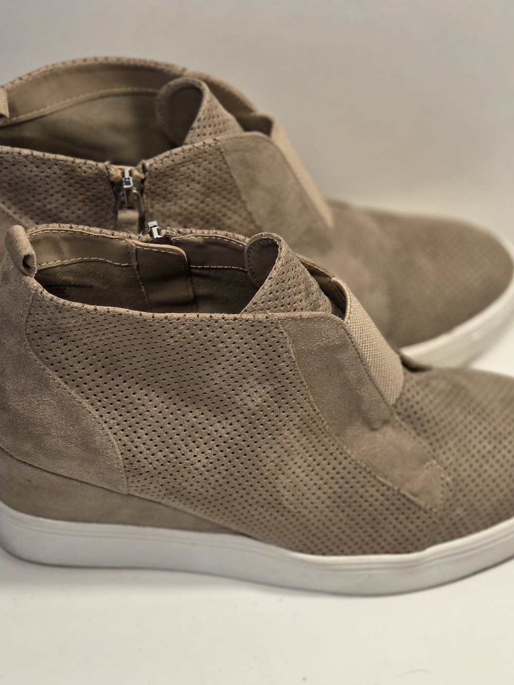 MIA Taupe Slip-On High-Top Perforated Sneakers - Picture 3 of 9